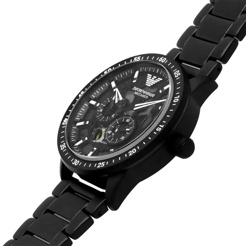 Emporio Armani Mario Automatic Black Dial Men's Watch- AR60054